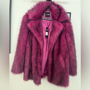 Fashion Nova Fuchsia Teddy Jacket
